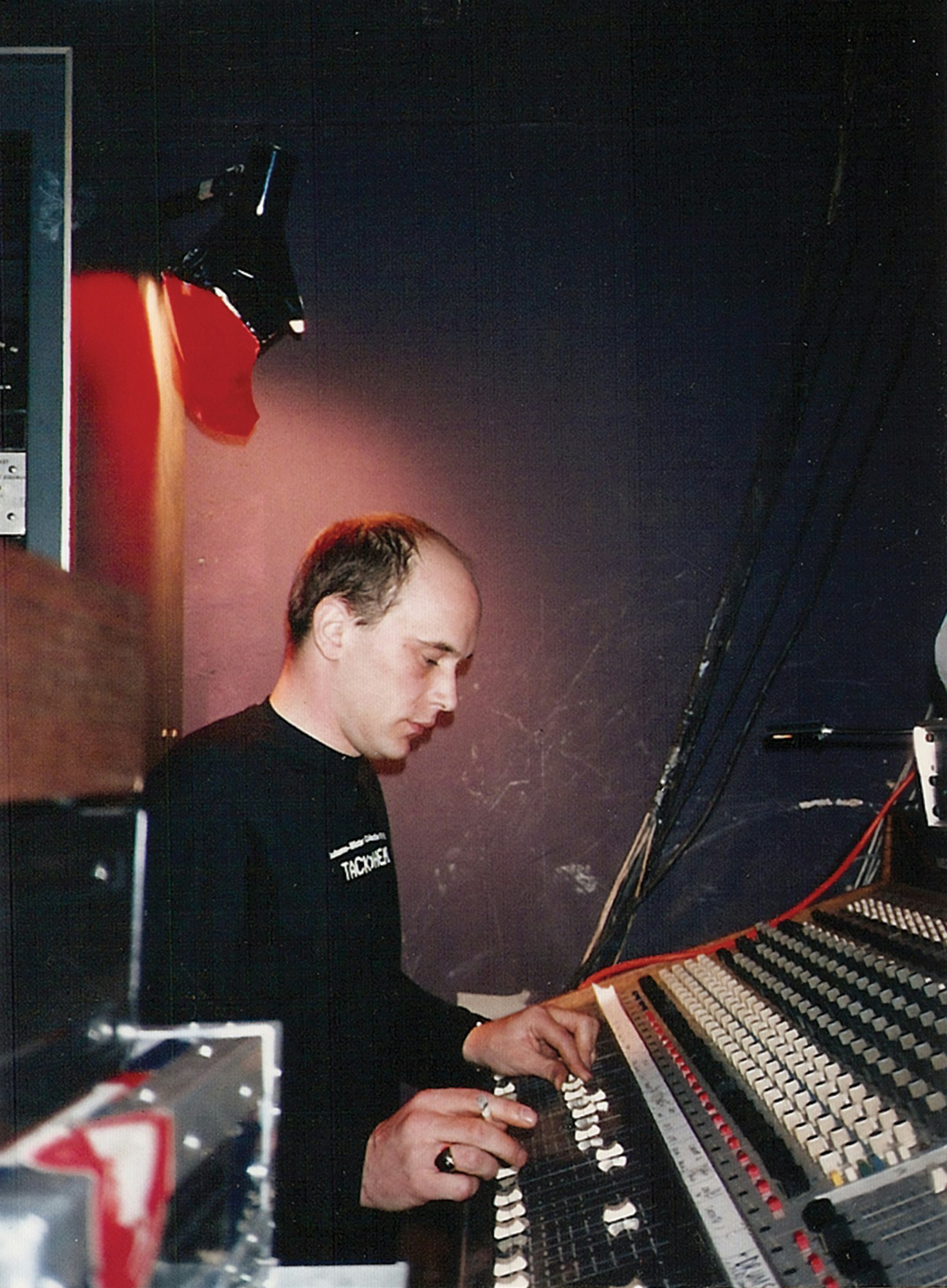 Adrian Sherwood at the boards. Photo courtesy of Keith LeBlanc and Doug Wimbish.